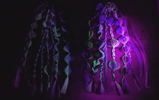Bluejay (GLOW) - Ponytail Festival Rave Braids