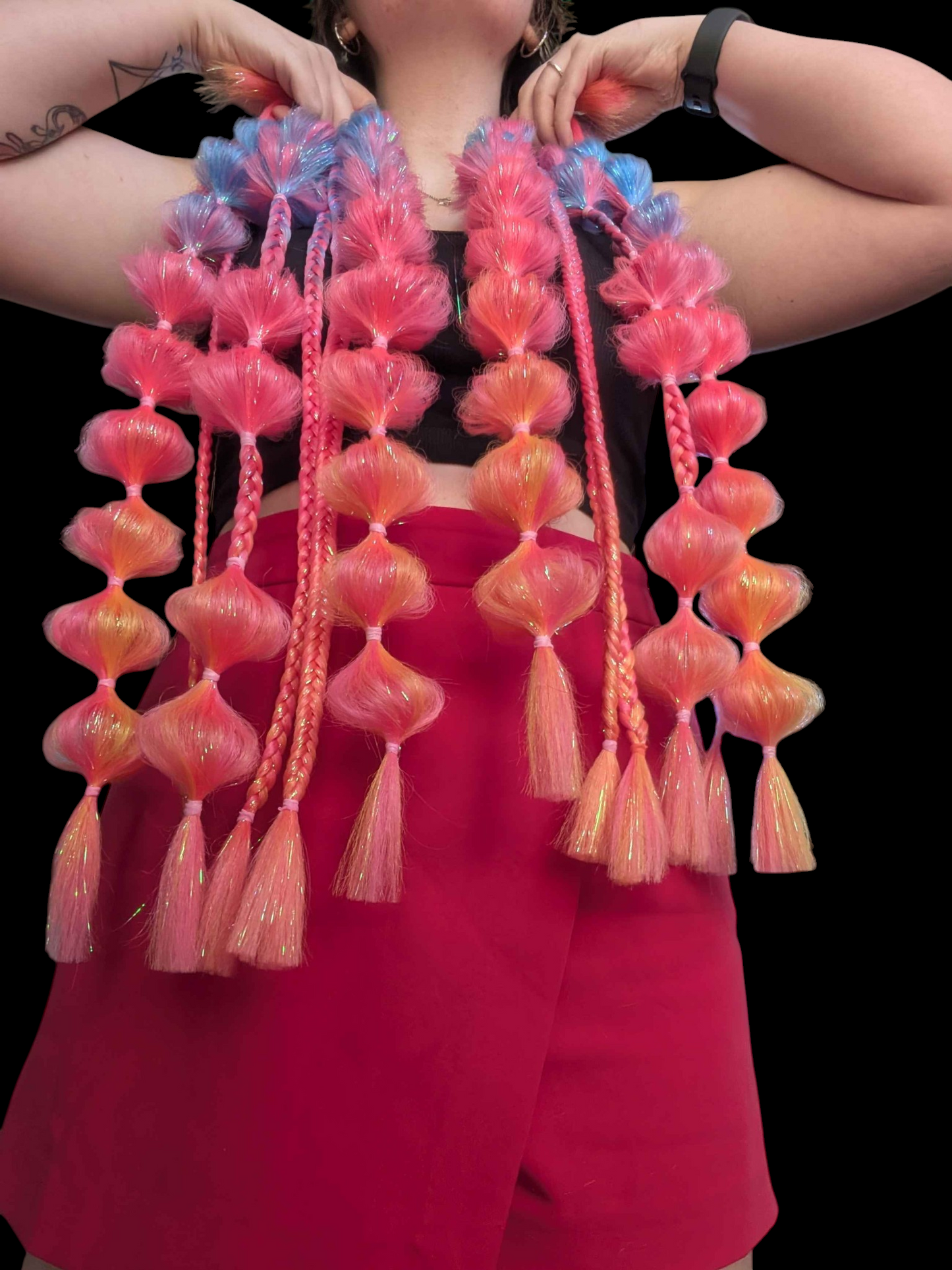 Sunset (GLOW) - Ponytail Festival Rave Braids